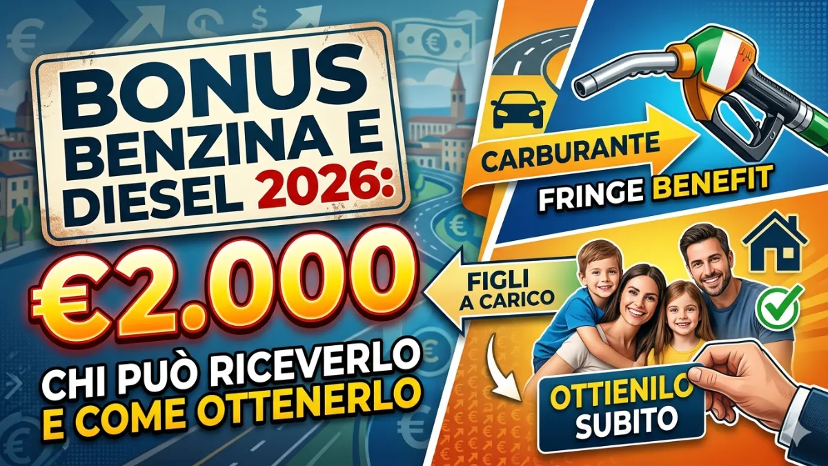 Bonus benzina e diesel 2026